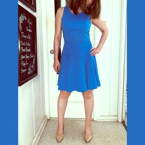 BR fit-and-flare blue dress